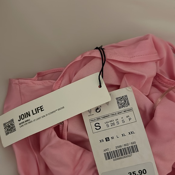 Zara Women’s Satin Spaghetti Strap Cami Tank Top New Pink Size Small - Picture 7 of 10